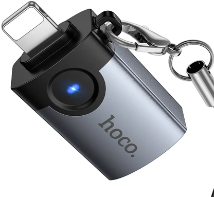 OTG Lightning Adapter - USB-A HOCO UA46, Gray