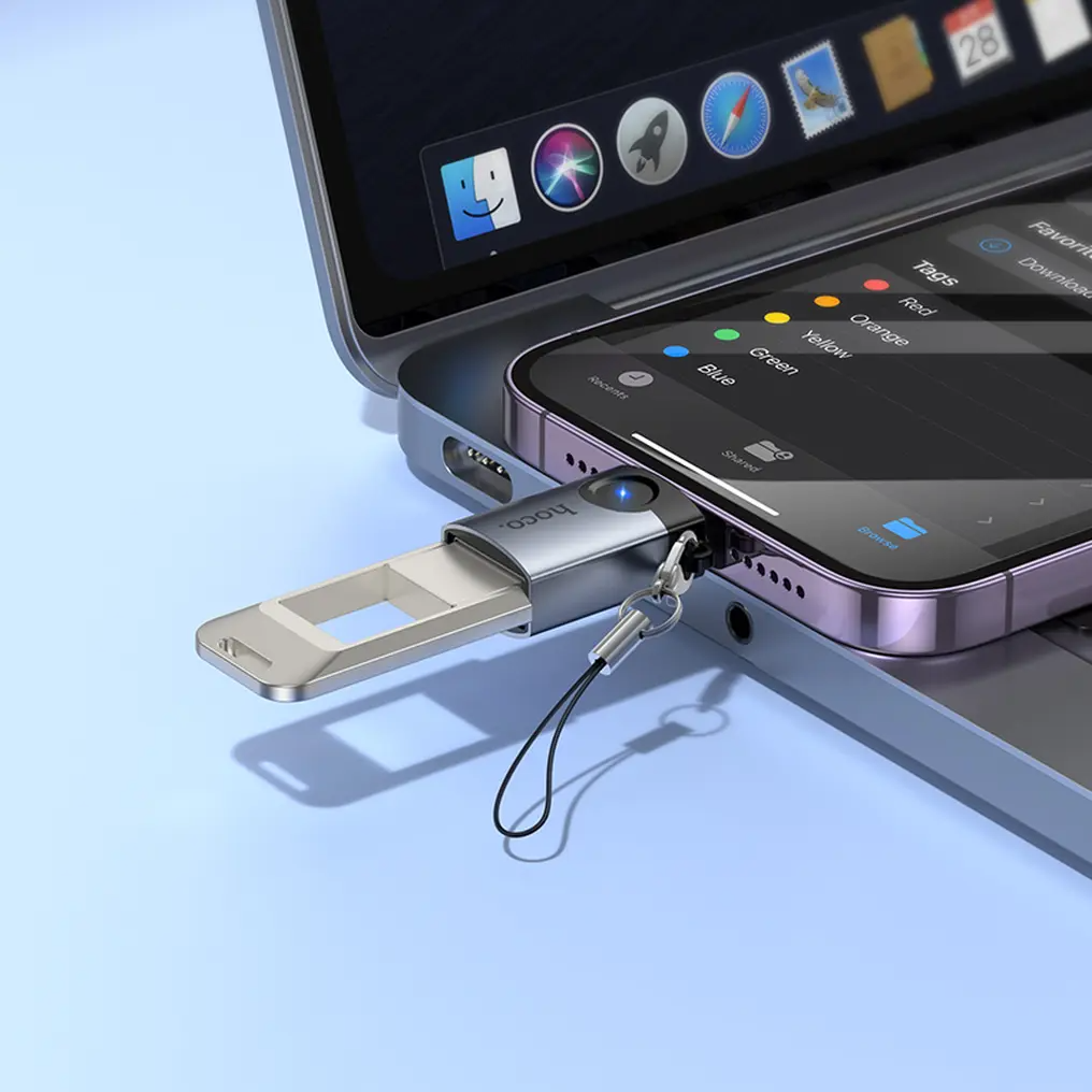 OTG Lightning Adapter - USB-A HOCO UA46, Gray