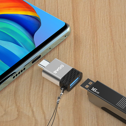 OTG USB-A - USB-C Adapter BWOO BZ-35, Gray