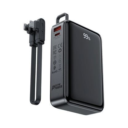 External Battery Acefast M4, 20000mAh, 67W, PD, 1 x USB-A - 2 x USB-C, Black
