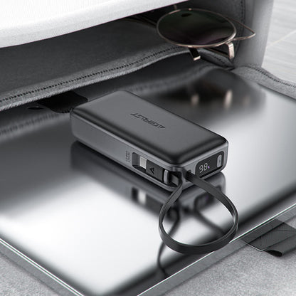 Acefast M7 External Battery, 10000mAh, 30W, QC + PD, 1 x USB-A - 2 x USB-C, Black