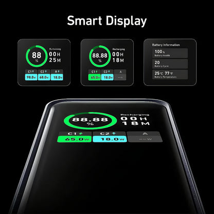Anker Prime External Battery, 20000mAh, 200W, QC + PD, 1 x USB-A - 2 x USB-C, Black, Resealed A1336011