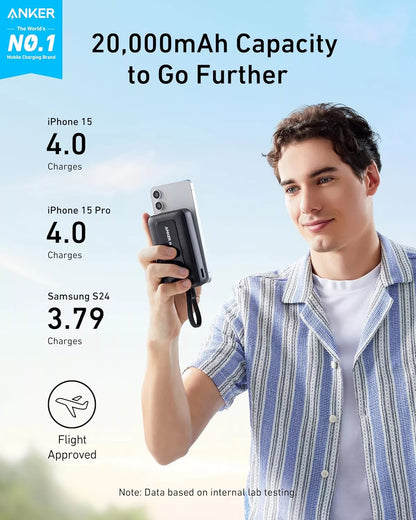 Anker Zolo External Battery, 20000mAh, 30W, QC + PD, 1 x USB-A - 2 x USB-C, Black, Resealed A1689H11