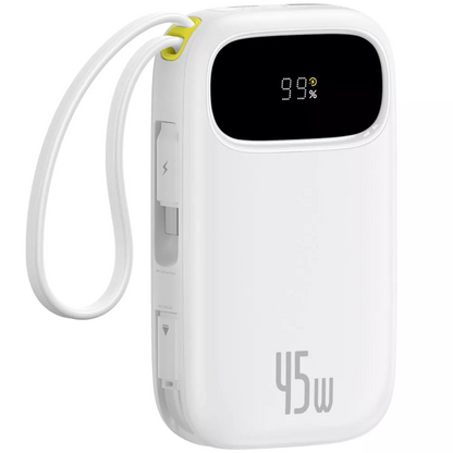 Baseus EnerFill FC31 External Battery, 20000mAh, 45W, QC + PD, 1 x Lightning - 1 x USB-A - 2 x USB-C, White P10082105213-00