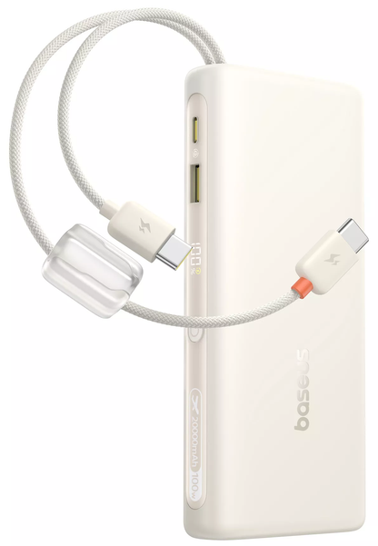 Baseus EnerFill FC41 External Battery, 20000mAh, 100W, QC + PD, 1 x USB-A - 3 x USB-C, White E0028N04