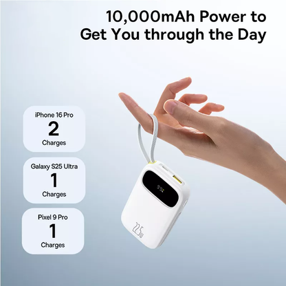 Baseus EnerFill FC31 External Battery, 10000mAh, 22.5W, QC + PD, 1 x Lightning - 1 x USB-A - 2 x USB-C, White P10082106213-00