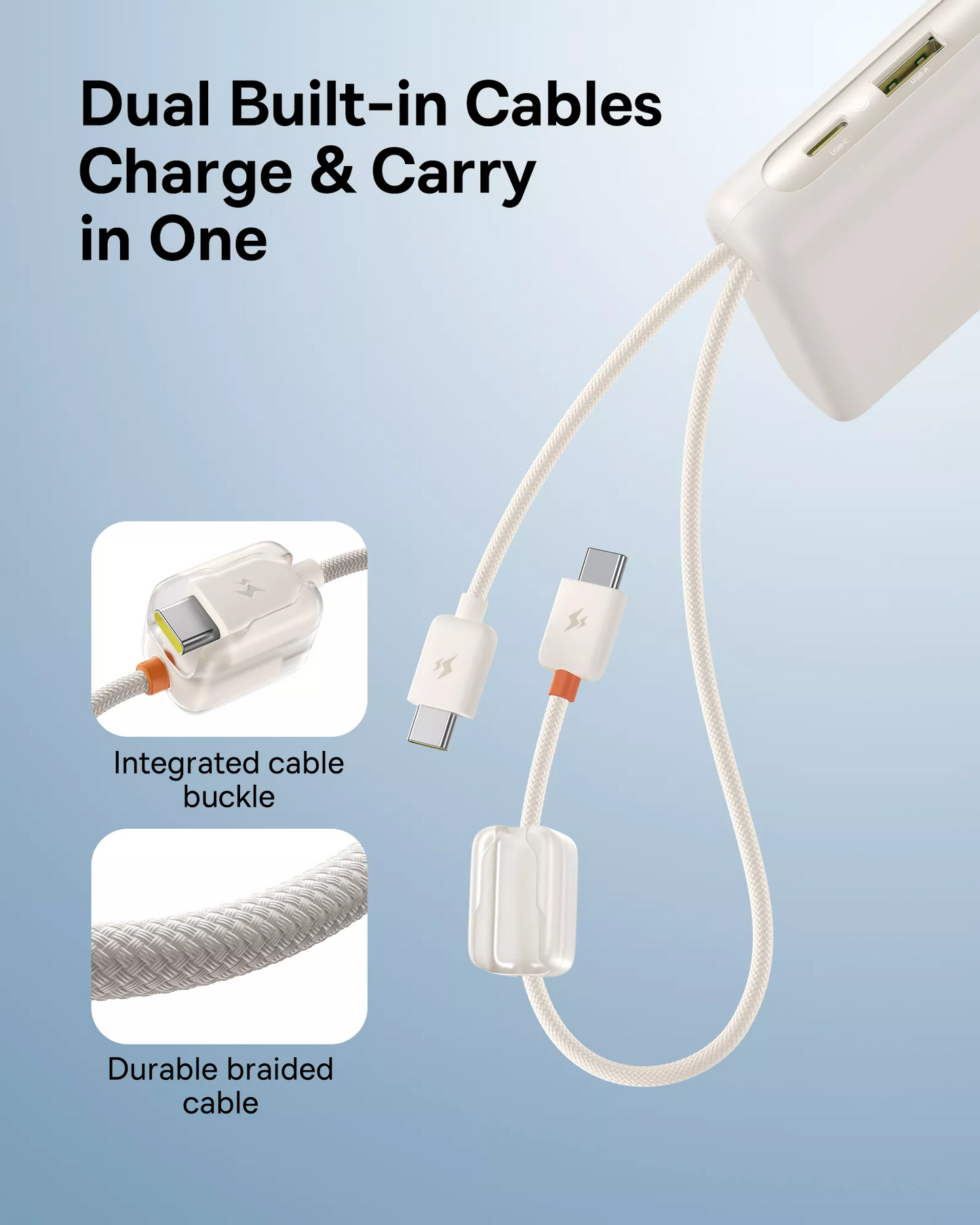 Baseus EnerFill FC41 External Battery, 20000mAh, 100W, QC + PD, 1 x USB-A - 3 x USB-C, White E0028N04