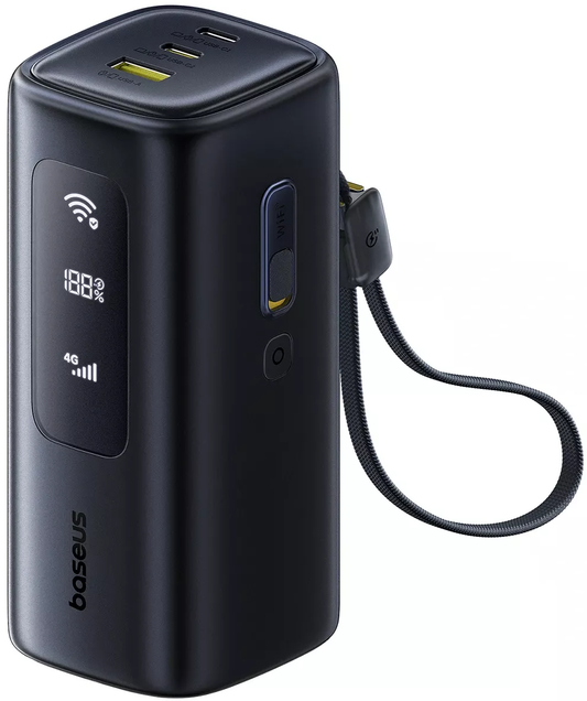 Baseus EnerGeek GX11 External Battery, 20000mAh, 67W, QC + PD, 1 x USB-A - 2 x USB-C, Black E0025701