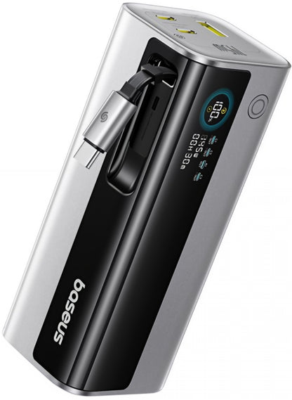 Baseus EnerGeek GR11 External Battery, 20000mAh, 145W, QC + PD, 1 x USB-A - 3 x USB-C, Silver E0027B02