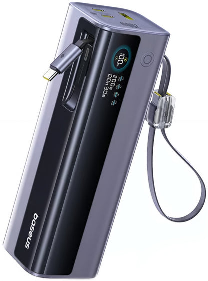 Baseus EnerGeek GR11 External Battery, 25000mAh, 200W, QC + PD, 1 x USB-A - 3 x USB-C, Gray E0028Q00