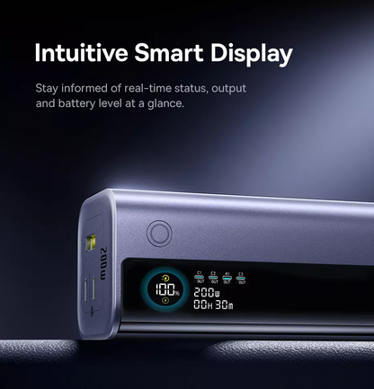 Baseus EnerGeek GR11 External Battery, 25000mAh, 200W, QC + PD, 1 x USB-A - 3 x USB-C, Gray E0028Q00