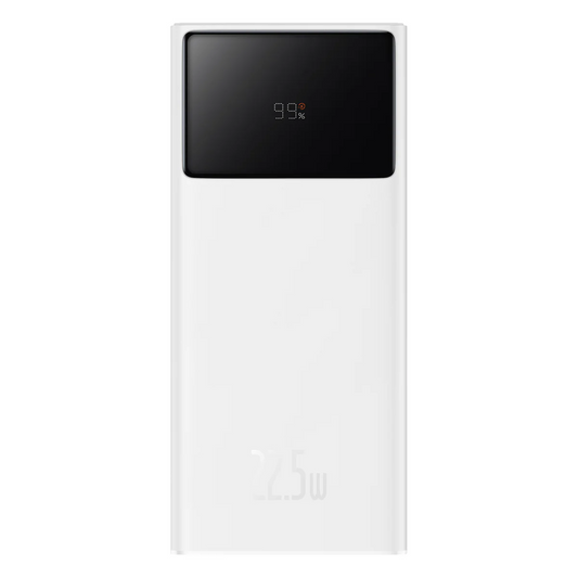 Baseus Star Lord External Battery, 30000mAh, 22.5W, QC + PD, 1 x USB-C - 2 x USB-A, White PPXJ080102