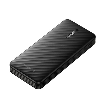 Borofone BJ84 Smooth External Battery, 10000mAh, 10W, 1 x Lightning - 1 x microUSB - 1 x USB-A - 1 x USB-C, Black
