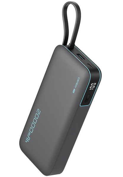 Cuktech External Battery, 20000mAh, 55W, QC + PD, 1 x USB-A - 2 x USB-C, Gray CUKP200NGLDG