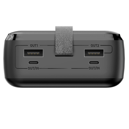 Forever TB-400 External Battery, 20000mAh, 65W, QC + PD, 2 x USB-A - 2 x USB-C, Black