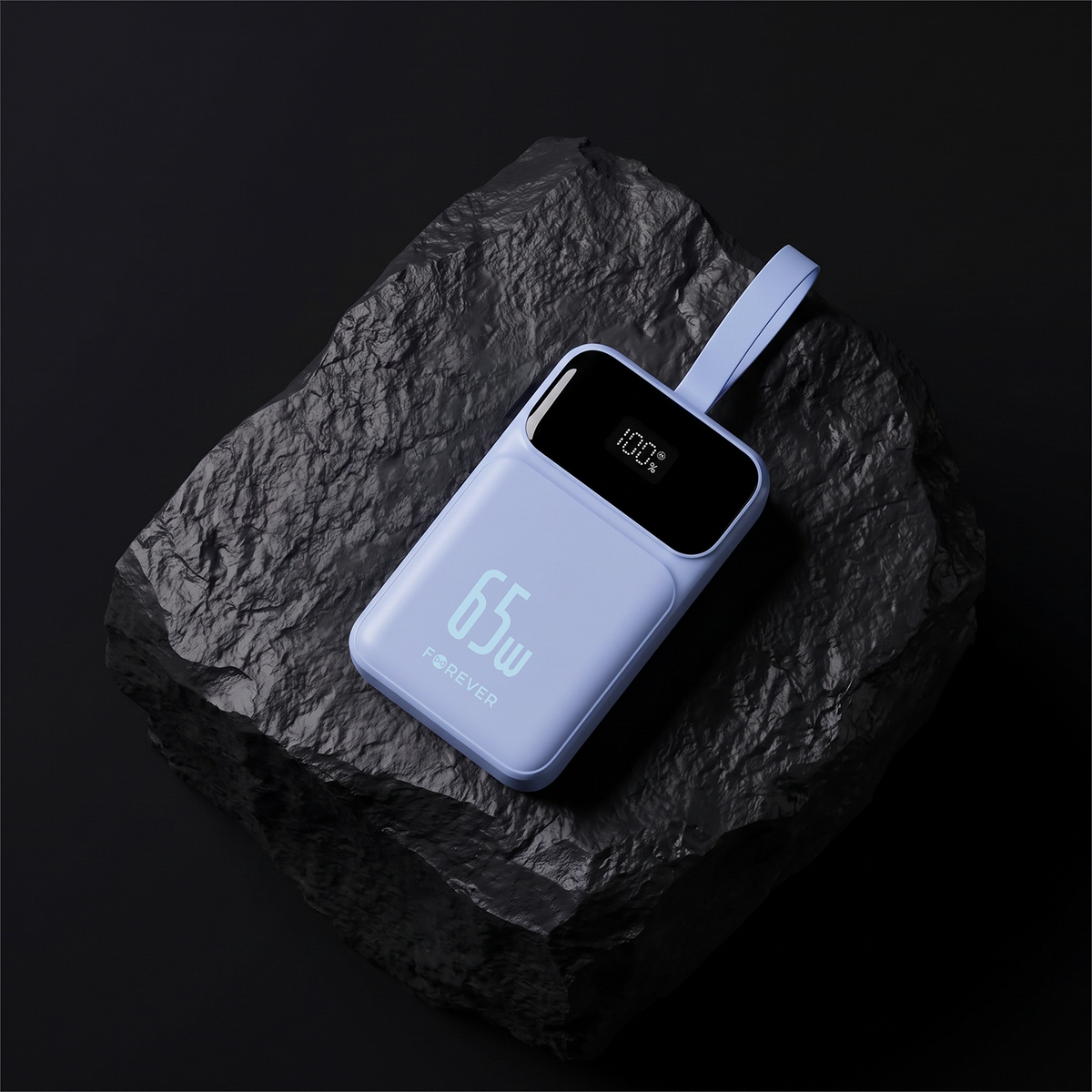 Forever Vibe-TB65 External Battery, 20000mAh, 65W, QC + PD, 2 x USB-A - 2 x USB-C, Blue
