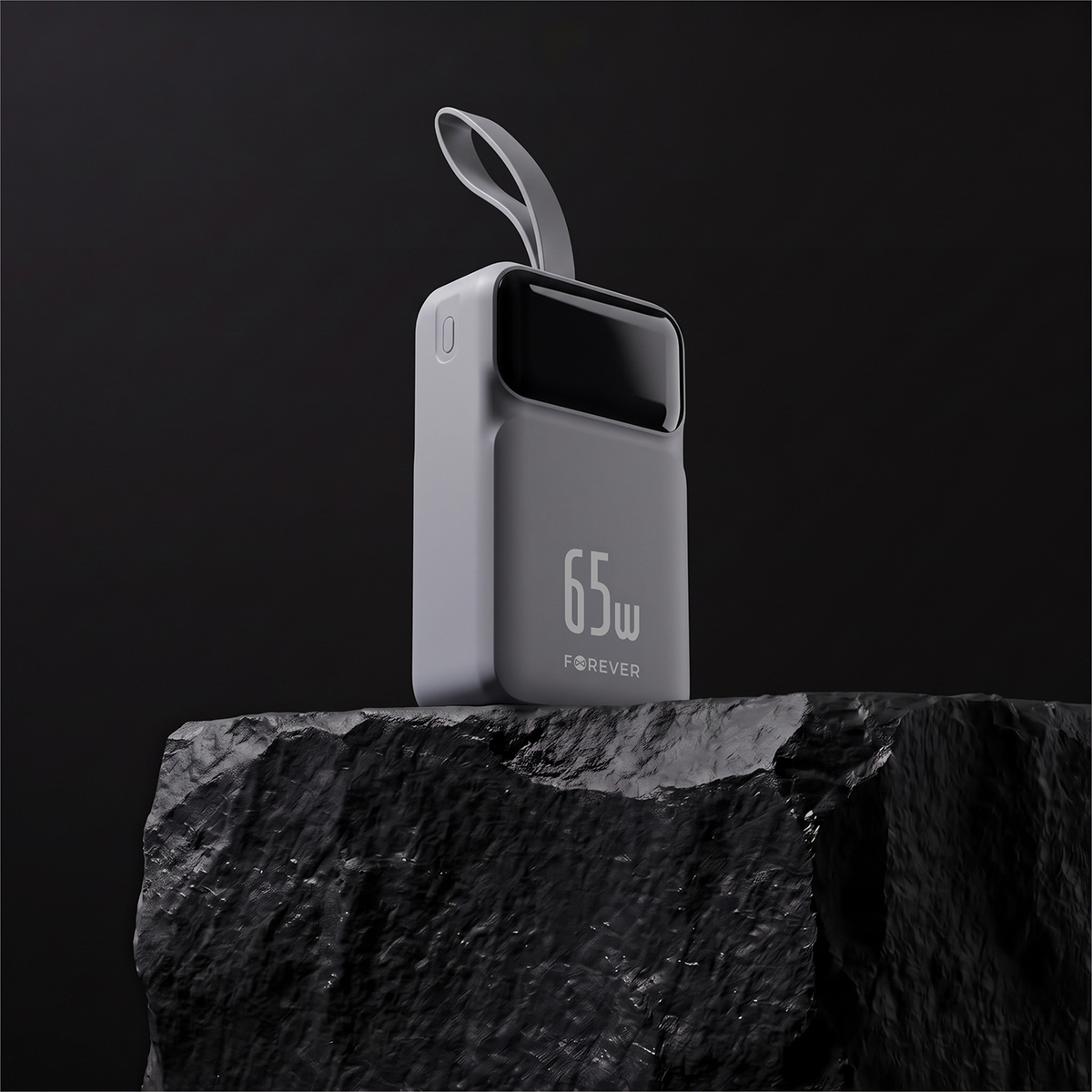 Forever Vibe-TB65 External Battery, 20000mAh, 65W, QC + PD, 2 x USB-A - 2 x USB-C, Gray