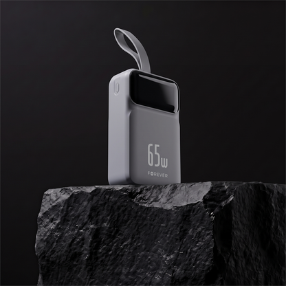 Forever Vibe-TB65 External Battery, 20000mAh, 65W, QC + PD, 2 x USB-A - 2 x USB-C, Gray