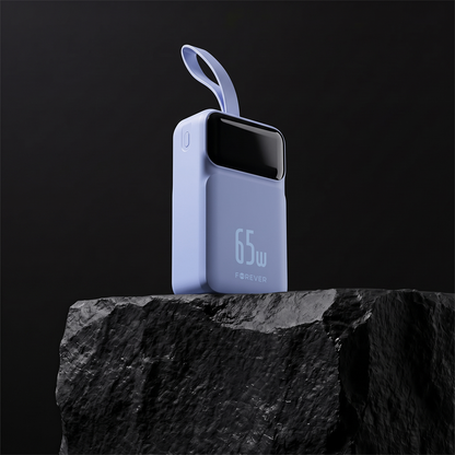 Forever Vibe-TB65 External Battery, 20000mAh, 65W, QC + PD, 2 x USB-A - 2 x USB-C, Blue