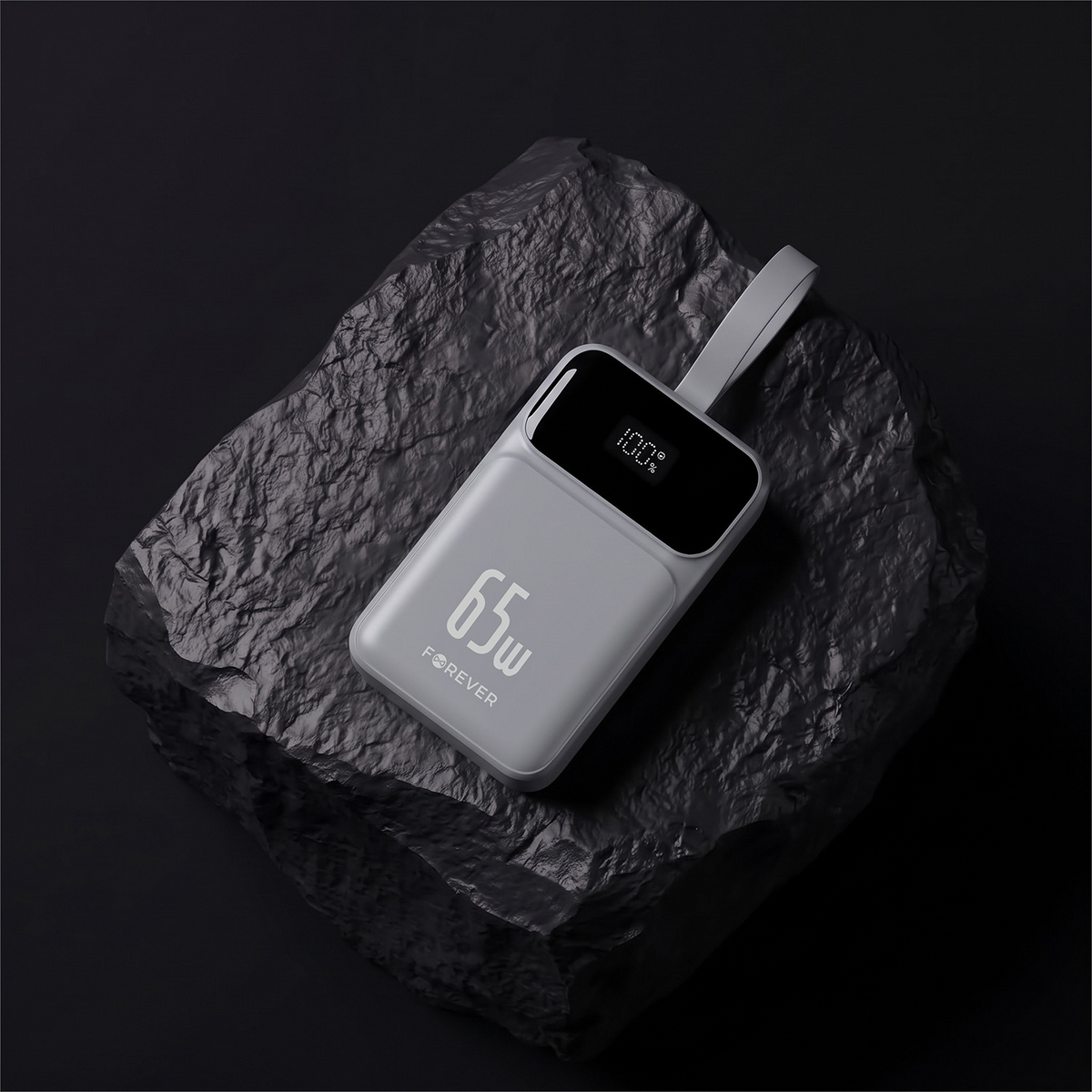 Forever Vibe-TB65 External Battery, 20000mAh, 65W, QC + PD, 2 x USB-A - 2 x USB-C, Gray