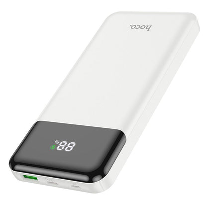 External Battery HOCO J102, 10000mAh, 20W, QC + PD, 1 x USB-A - 1 x USB-C, White