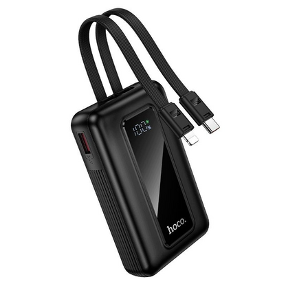 HOCO J162 External Battery, 10000mAh, 22.5W, QC + PD, 1 x Lightning - 1 x USB-A - 2 x USB-C, Black