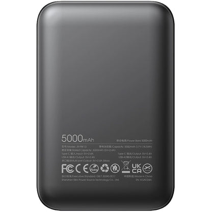 Joyroom JR-PBF13 External Battery, 5000mAh, 12W, 1 x USB-C - 2 x USB-A, Black