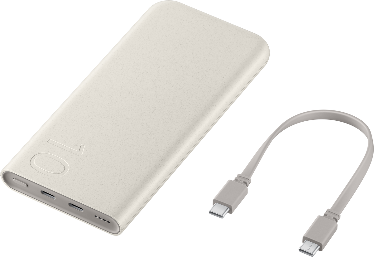 Samsung External Battery, 10000mAh, 25W, PD, 2 x USB-C, Beige EB-P3401XUEGWW