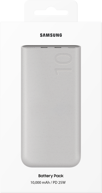 Samsung External Battery, 10000mAh, 25W, PD, 2 x USB-C, Beige EB-P3401XUEGWW