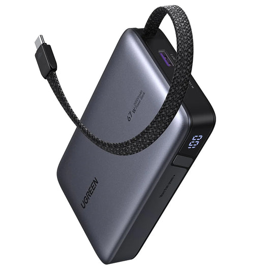 UGREEN PB550 External Battery, 20000mAh, 67W, QC + PD, 1 x USB-A - 2 x USB-C, Gray