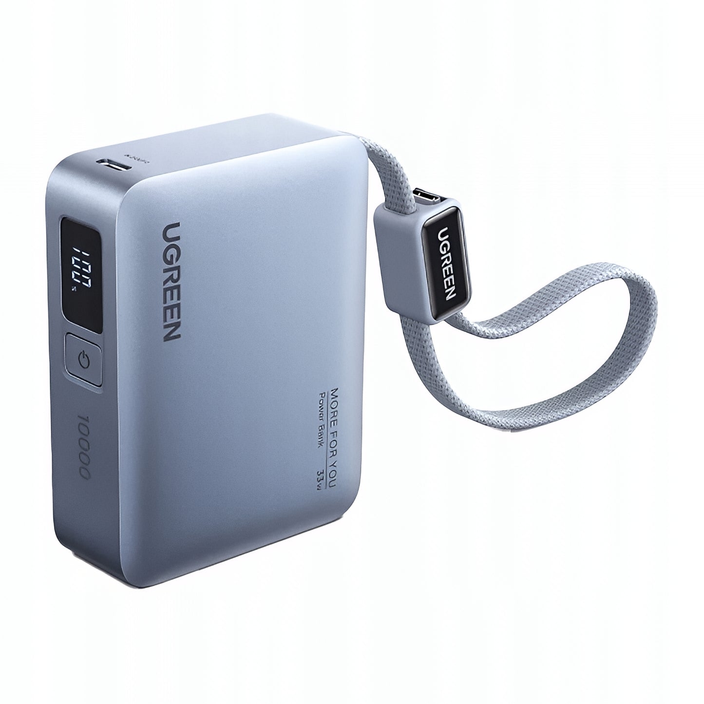 UGREEN PB584 External Battery (75173B), 10000mAh, 33W, QC + PD, 1 x USB-A - 2 x USB-C, Blue