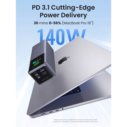 UGREEN PB722 External Battery, 25000mAh, 200W, QC + PD, 1 x USB-A - 2 x USB-C, Gray
