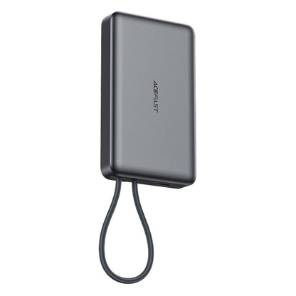 Acefast M18 Wireless External Battery, 10000mAh, 22.5W, PD + FQI, 1 x QI - 2 x USB-C, Black