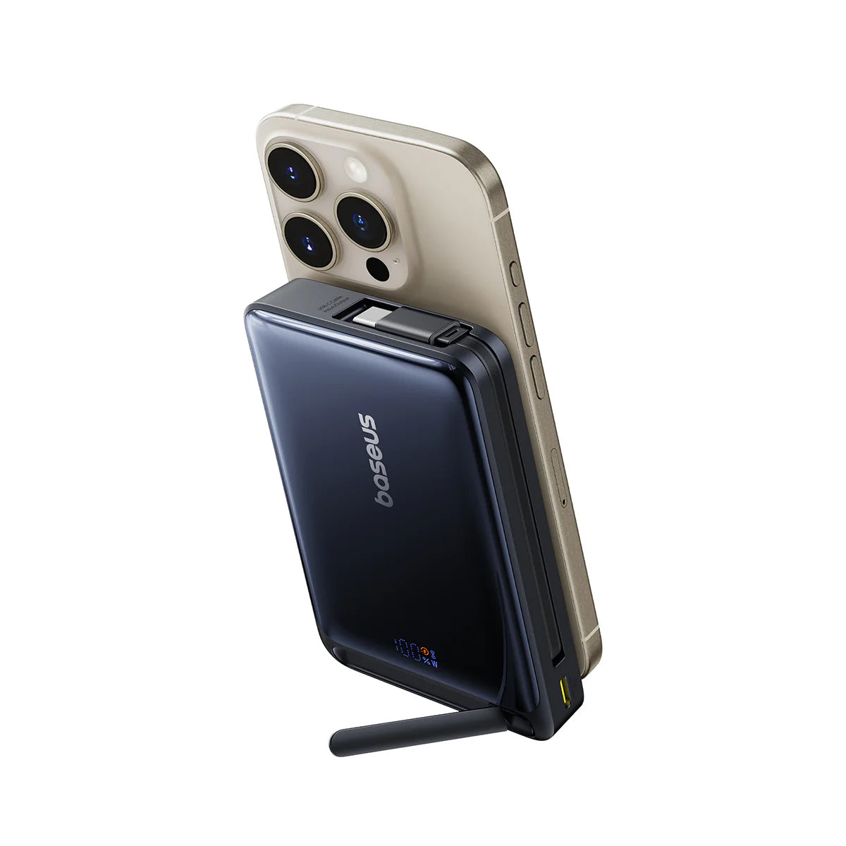 Baseus Nomos External Wireless Battery, 10000mAh, 45W, PD + FQI, 1 x QI - 2 x USB-C, Black P10078800123-00