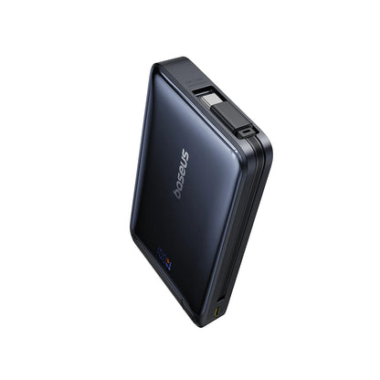 Baseus Nomos External Wireless Battery, 10000mAh, 45W, PD + FQI, 1 x QI - 2 x USB-C, Black P10078800123-00