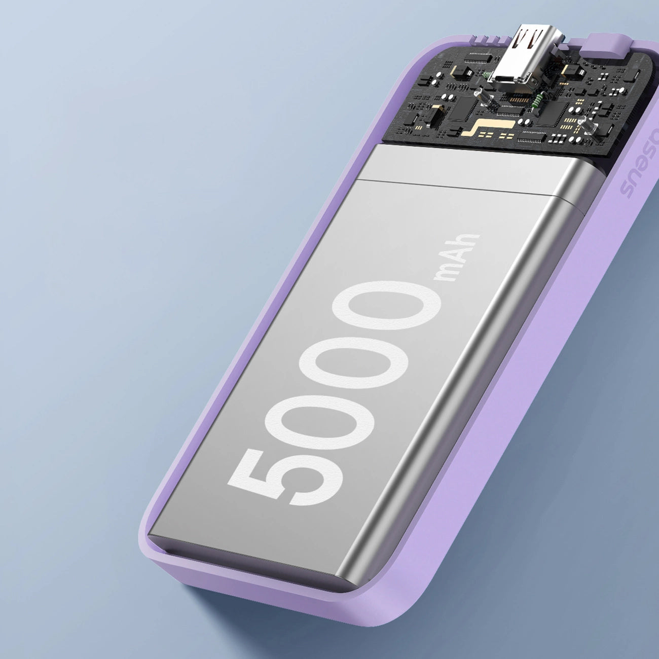 Baseus Magnetic Mini Wireless External Battery, 5000mAh, 20W, PD + FQI, 1 x QI - 1 x USB-C, Purple P10022107513