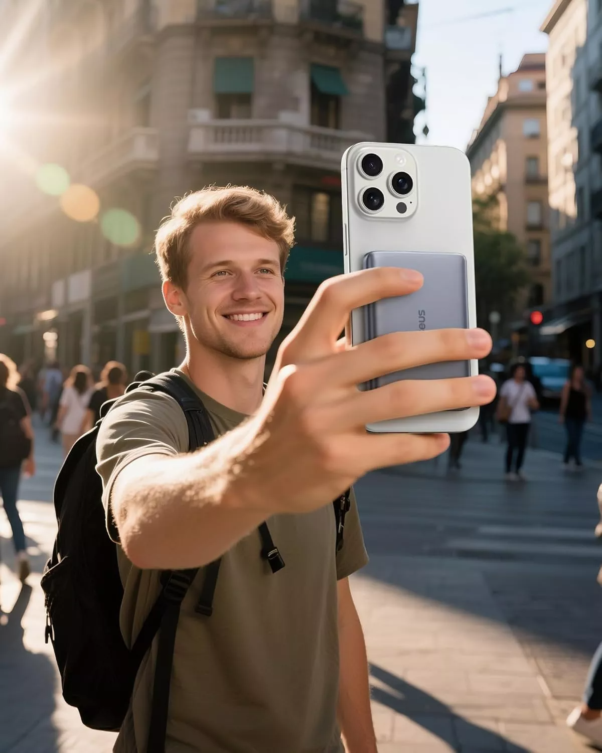 Baseus PicoGo AM41 Wireless External Battery, 10000mAh, 27W, PD + FQI, 1 x QI - 1 x USB-C, Gray E0027200