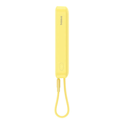 Baseus Magnetic Mini Wireless External Battery, 10000mAh, 20W, PD + FQI, 1 x Lightning - 1 x QI - 1 x USB-C, Yellow P10022109Y23-00