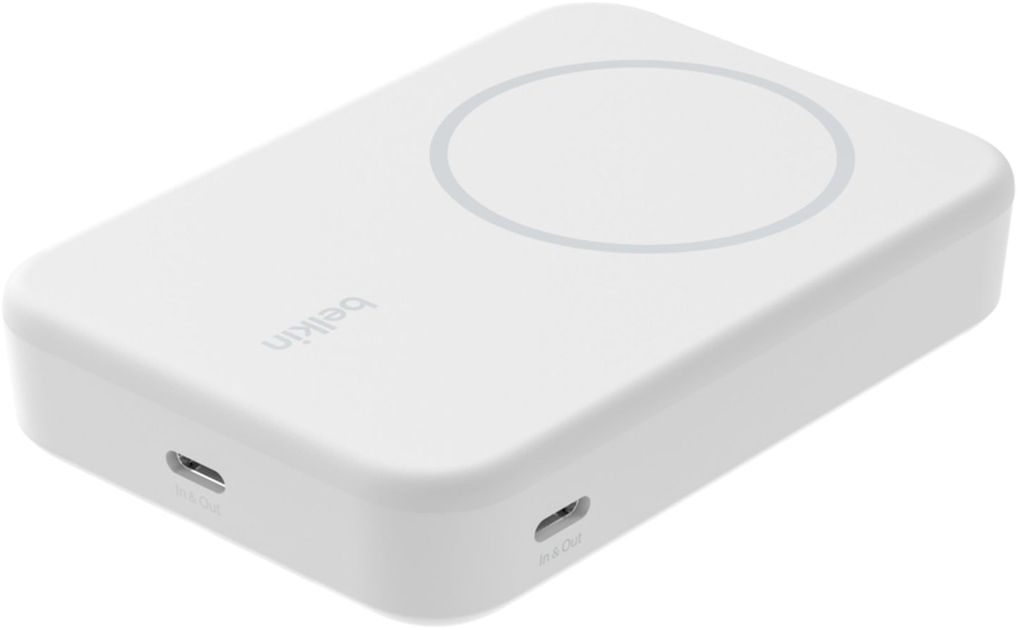 Belkin BoostCharge Pro Wireless External Battery with Kickstand, 10000mAh, 15W, FQI, 1 x QI - 1 x USB-C, White BPD008btWH