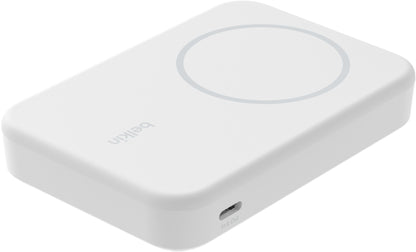 Belkin BoostCharge Pro Wireless External Battery with Kickstand, 8000mAh, 15W, FQI, 1 x QI - 1 x USB-C, White BPD007btWH