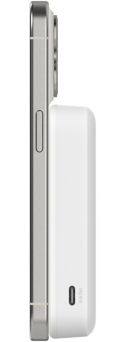 Belkin BoostCharge Pro Wireless External Battery with Kickstand, 10000mAh, 15W, FQI, 1 x QI - 1 x USB-C, White BPD008btWH