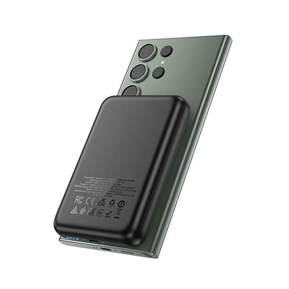 HOCO J141 Wireless External Battery, 10000mAh, 20W, PD + FQI, 1 x QI - 1 x USB-C, Black