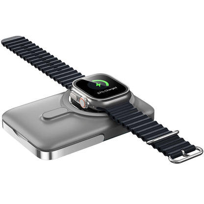 WiWu Wi-P018 Wireless External Battery, 10000mAh, 20W, PD + FQI, 1 x QI - 1 x USB-C, Gray