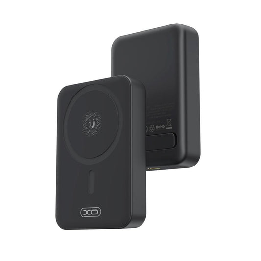 XO Design PR231 Wireless External Battery, 10000mAh, 20W, PD + FQI, 1 x QI - 1 x USB-C, Black