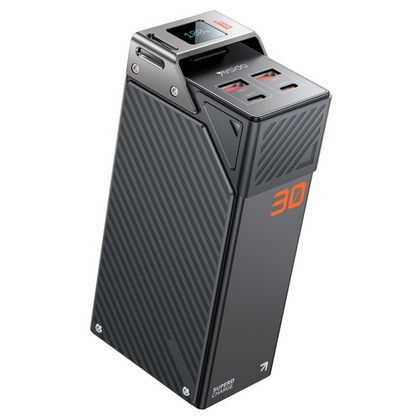 Yesido YP62 External Battery, 30000mAh, 22.5W, QC + PD, 2 x USB-A - 2 x USB-C, Black