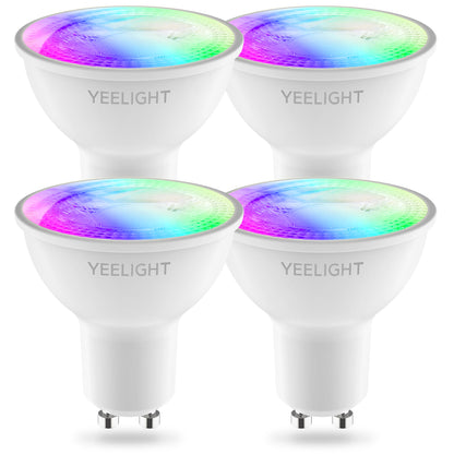 Yeelight W1 LED Bulb, Wi-Fi, GU10, 4.5W, 2700K - 6500K, 350lm, Set of 4 pieces, Multicolor YLDP004-A