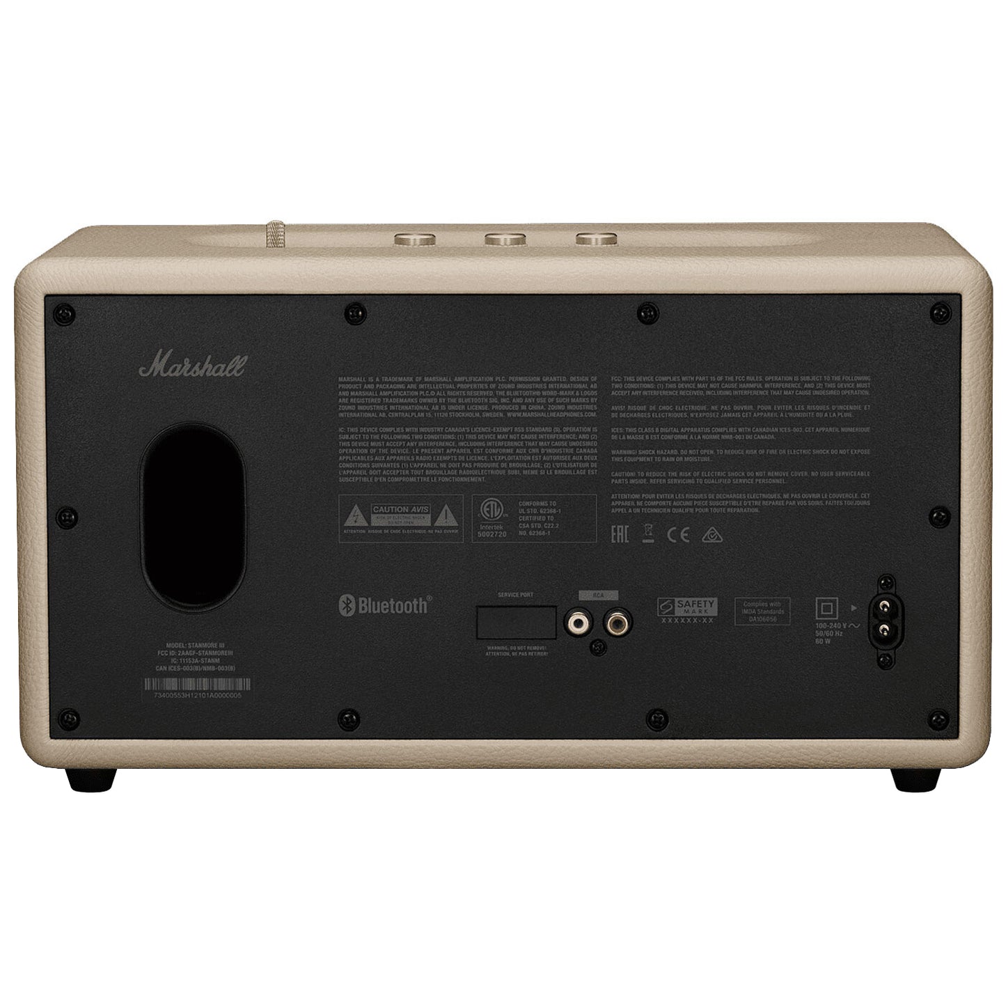 Marshall Stanmore III Bluetooth Speaker, 80W, Cream