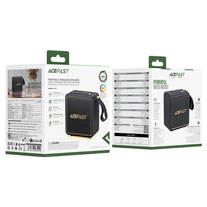 Acefast K3 Nano Portable Bluetooth Speaker, 1 x 30W - 1 x 16W, RGB, Waterproof, Black