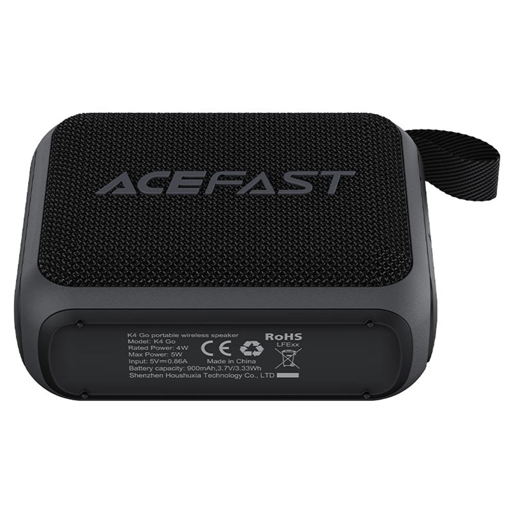 Acefast K4 Go Portable Bluetooth Speaker, 5W, Waterproof, Black