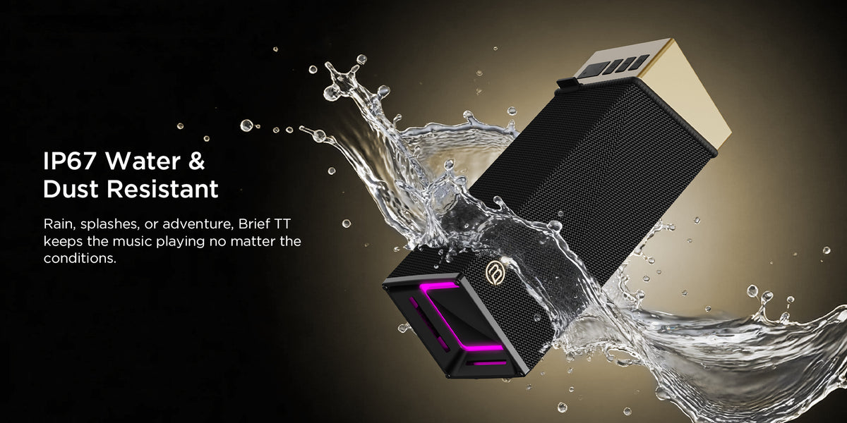 Bugani Brief TT Portable Bluetooth Speaker, 60W, RGB, Waterproof, Black Gold
